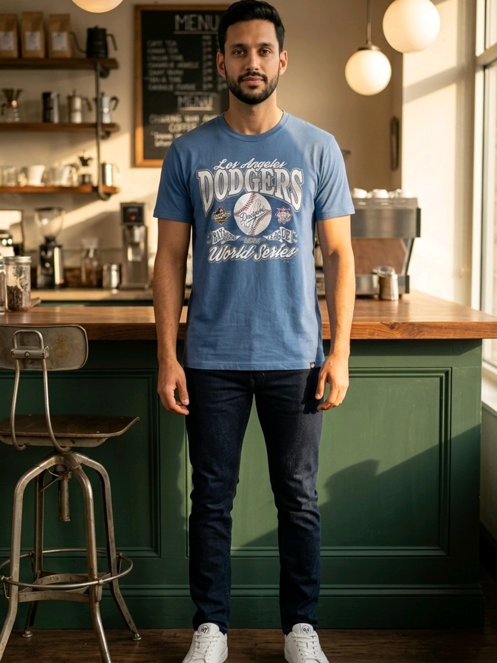 47 Brand World Series Los Angeles Dodgers Blue Graphic Short Sleeve Tee